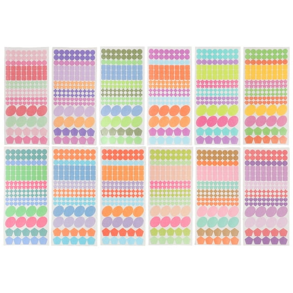 WEUVEB Vintage Washi Sticker Assorted Color 12 Sheets