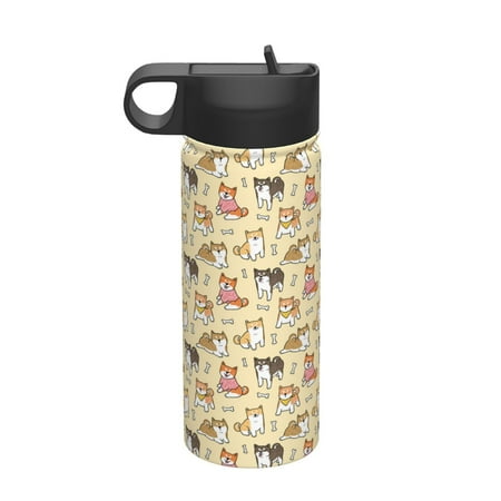 

Goofa Cartoon Shiba Inu Dog for Insulated Kettle 18oz Water Bottle Insulated Tumbler with Handle & Flip Straw - Fits in Cup Holder Leak Resistant Tumbler