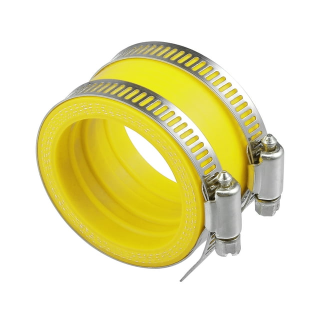 Unique Bargains 45mm ID Yellow Carburetor Adapter Inlet Intake Pipe Manifold Adapter Boot Sleeve Interface with Clamps