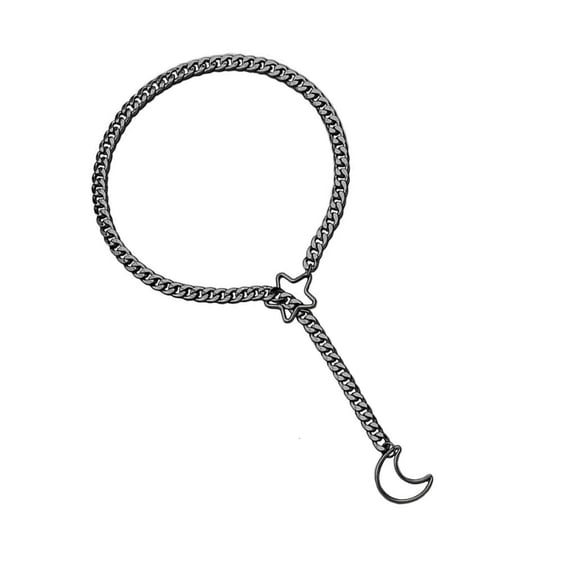LICEWO Unique Heart O Rings Slip Chain Necklace Fashion Decoration for Women Adjustable Cuban Lariat Elegant Styles Jewelry