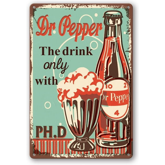 Metal Tin Sign Vintage Compatible Dr Pepper Sign Animal Warning Signs Funny Xmas Wall Man Cave Cola Home Decor Metal Animal Band Beer Retro Restaurant Metal Sign Decor Pepper Gifts 8x12 Inch
