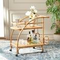 thumbnail image 2 of SAFAVIEH Treise Coastal Style 2 Tier Bar Cart, Natural (28.7 in. W x 18.3 in. D x 28.3 in. H), 2 of 13