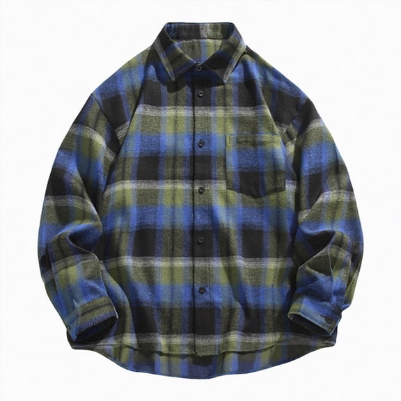 HCNTES Mens Flannel Shirts Long Sleeve Flannel Shirt for Men Warm Soft Button Down Plaid Mens Casual Flannel Shirt(X01-Green,XL)