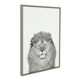thumbnail image 2 of Kate and Laurel Sylvie Lion Animal Print Black and White Portrait Framed Canvas Wall Art by Simon Te Tai, 23x33 Gray, 2 of 5