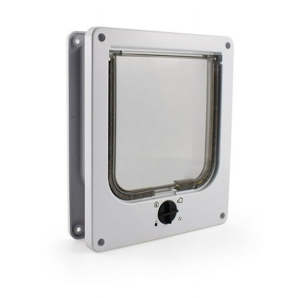 Puerta con trampilla para gatos, puerta para mascotas con bloqueo de 4 vías, puerta para gatos resistente a la intemperie, puerta para mascotas resistente a la intemperie de fácil instalació