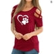 thumbnail image 1 of Guardurnaity - Camiseta de manga corta con cuello y hombros descubiertos para mujer Prendas para la parte del cuerpo Rojo S Guardurnaity AP002172-06, 1 of 3
