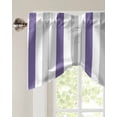 thumbnail image 3 of Tie Up Valance Curtain for Kitchen,Modern Minimalist Purple Gray Stripe Rod Pocket Short Curtains Adjustable Tie-Up Shade Valances,Geometric Line Art Window Treatment for Bathroom Living Room Bedroom, 3 of 8
