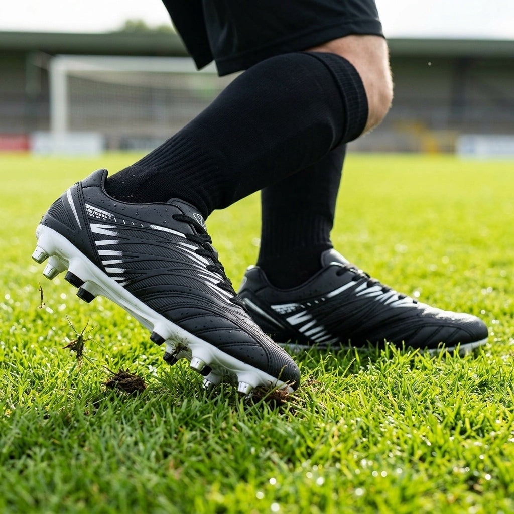 Vizari Men's Valencia SG Soft Ground Soccer Shoes/Cleats for Soft or Wet Playing Surfaces and Fields (Black, 12)