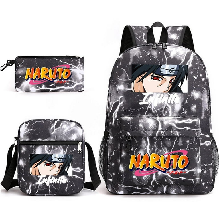 Naruto Kakashi Itachi Sasuke Daypack Anime School Bag Cartoon Book Bag Cute Japanese Manga Character Backpacks Print School Backpack for Women Men Kids Teen Boys Girls Fans Adults School Travel A5 Wal...