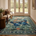 thumbnail image 3 of Lahome Decor 5'x7' Butterfly Bedroom Rug,Area Rugs 5x7ft Rugs for Living Room, Non-Slip Washable Rugs Stain Resistant Boho Floral Rug Low-Pile Throw Rug for ‎Dining Room Office,Green, 3 of 11