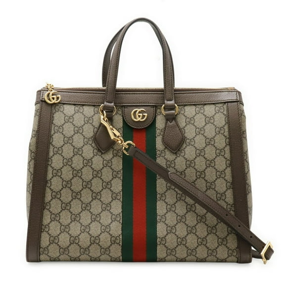 Pre-Owned GUCCI Ophidia GG Supreme Tote Bag, Handbag/Shoulder PVC Leather, Beige,... (Good)
