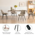 thumbnail image 3 of YOUNIKE Dining Chairs, Set of 2, Faux Leather Dining Chairs, Mid-Century Modern Upholstered Seat, No Armrests, No Wheels, Suitable for Family Living Rooms, Cafeterias, Khaki, 3 of 7