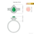 thumbnail image 4 of ANGARA Natural Split Shank Pear Emerald and Diamond Double Halo Ring in 14K White Gold for Women (Size-7x5mm) | May Birthstone, Birthday, Anniversary, Jewelry Gift for Women | Natural Emerald Ring, 4 of 8
