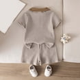 thumbnail image 6 of NOLDARES Toddler Baby Summer Outfits Crew Neck T-shirt+Striped Shorts with Pockets Boy Casual Clothing Set 1-6 Years Blazer,12-18 M, 6 of 9