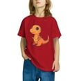 thumbnail image 1 of RXIRUCGD T-shirt en Coton pour Enfants Garçons Filles Mode Mignon Col Rond Imprimé Tee Manches Courtes (Rouge, Taille : 4 Ans), 1 of 5