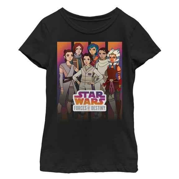 Girl's Star Wars: Forces of Destiny Group Graphic Tee Black Medium