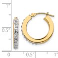 thumbnail image 2 of 14K Yellow Gold Diamond Fascination Round Hinged Hoop Earrings, 2 of 2