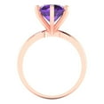 thumbnail image 4 of 3.0ct Round Cut Purple Natural Amethyst 18k Pink Rose Gold Engraving Statement Bridal Wedding Solitaire Designer Ring Size 6.5, 4 of 5