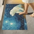 thumbnail image 2 of SKYSONIC Toiletry Mat Painting Polar Bear Print, Fluffy Plush Absorbent Bath Rugs Carpet with Non Slip Bottom for Bathroom Floor Toilet Tub and Shower, 2 of 7