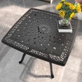 thumbnail image 2 of Hzzkey 35.43 In Square Outdoor Aluminum Water-Resistant Bistro Table with 1.88" Umbrella Hole Black, 2 of 8
