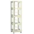 thumbnail image 4 of Display Shelves 4-Tier All-Steel Rotating Bookshelf with 360° Wheels, Large Size Sturdy & Spacious Book Rack, New Style Yellow Bookshelf,Easy Assembly,Shelving Units, 4 of 12