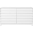 thumbnail image 1 of Modern Grooved Panel 6-Drawer Wood Bedroom Dresser in White, 1 of 12