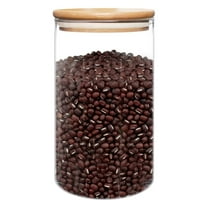 50oz (1400ml) Glass Jar with Lid Airtight Food Storage Container Bamboo Large Clear Canisters Hold Coffee Beans Candy Nuts Sugar(1PC)