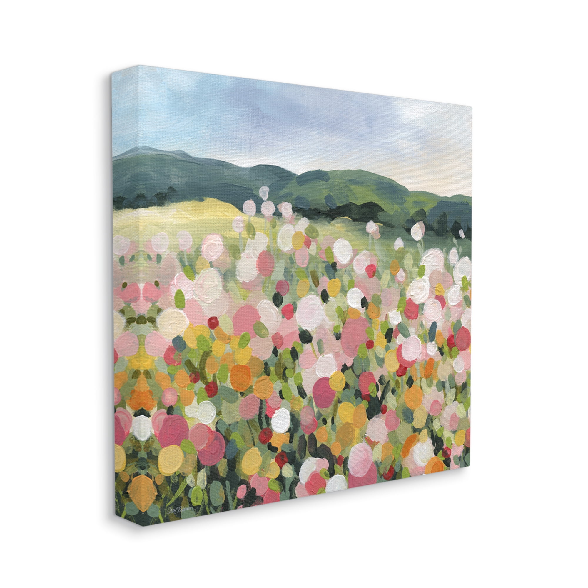Stupell Industries Meadow Landscape Painting Abstract Painting Gallery Wrapped Canvas Art Print Wall Art, 17 x 17