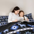 thumbnail image 5 of Castle Fairy Kids Teens Bohemian Aztec Full Size Comforter Sets,Black Blue Bedding Sets, 5 of 8
