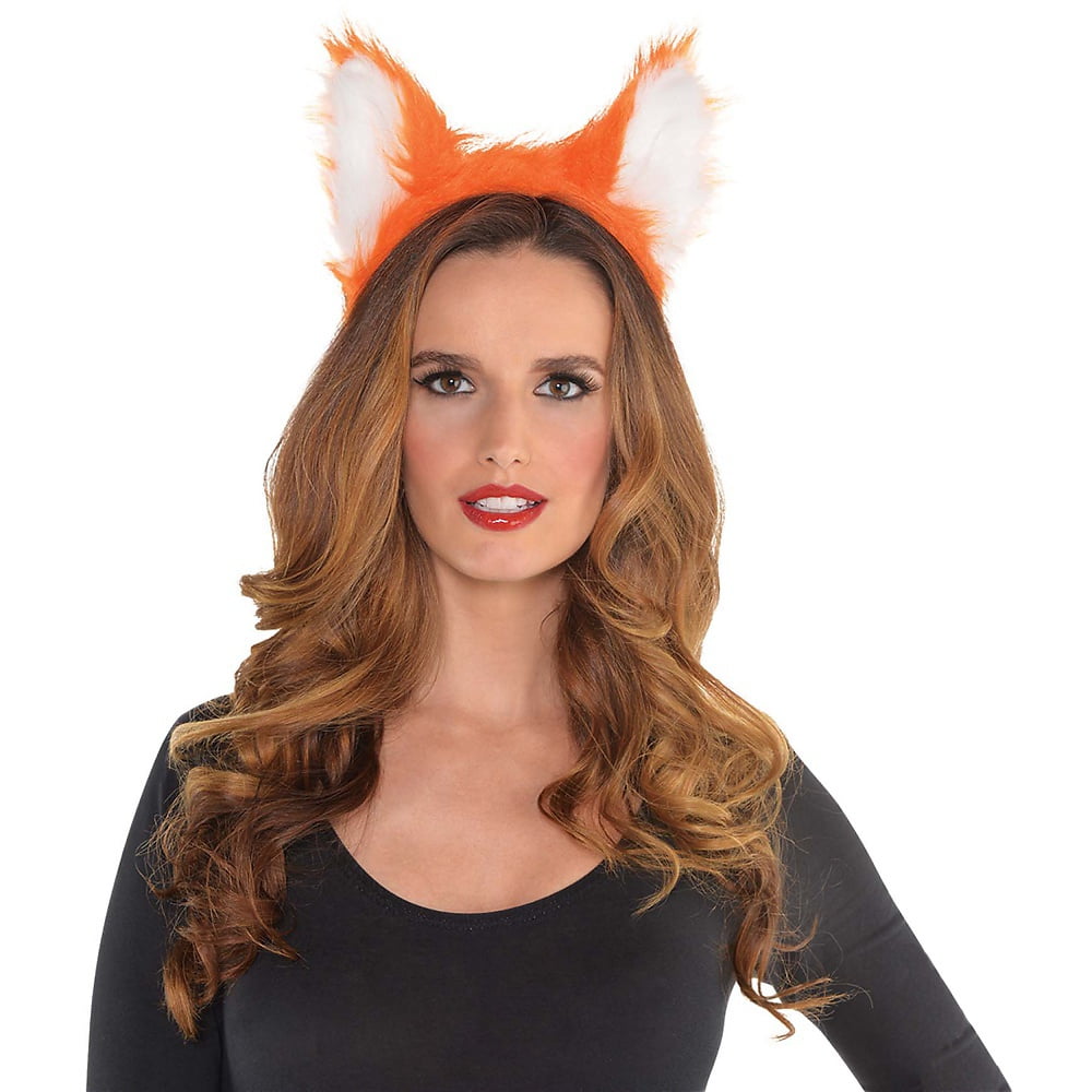 FOX EARS WITH DELUXE TAIL ORANGE HEADBAND FANCY DRESS FUR ANIMAL ACCESSORY 