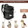 thumbnail image 2 of Solaris Adjustable Pet Carrier Backpack for Dogs and Cats, Puppies, Portable Cat Carrier Backpack with Bottle Pocket, Two Mesh Window for Breath,Charcoal, 2 of 7
