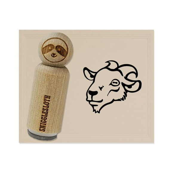 Goat Head Rubber Stamp for Scrapbooking Crafting Stamping - Mini 1/2 Inch