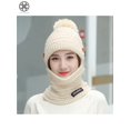 thumbnail image 7 of Luxtrada Womens Knit Scarf Hat Set Winter Warm Solid Pom Soft Venonat Beanie Caps Scarves (Beige), 7 of 7