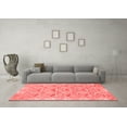 thumbnail image 3 of Ahgly Company Machine Washable Indoor Square Abstract Red Modern Area Rugs, 8' Square, 3 of 4
