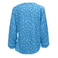 thumbnail image 5 of asdoklhq Blouses for Women Clearance $5,Women's Pullover V-Neck Cross Drawstring Polka Dot Print Puff Sleeve Top, 5 of 5