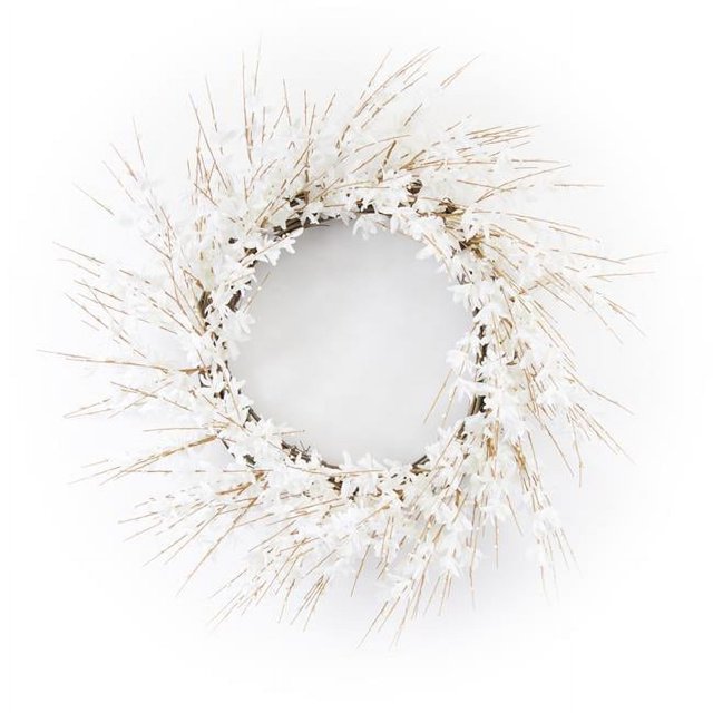 Melrose International 78632DS 25 in. Polyester Blossom Wreath