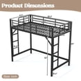 thumbnail image 3 of Aukfa Twin XL Metal Loft Bed with Dual Ladders, Space Saving Bed Frame for Kids, Teens & Dorm Bedroom, Black, 3 of 8
