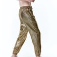 thumbnail image 4 of Lilgiuy Men CasualLace-Up Elasticated Snake Gold Print Track Pants Drawstring Trousers 2022 Fall Winter, 4 of 5