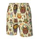 thumbnail image 4 of Balery Cute Owls Traje de Baño Estilo Hawaiano para Hombre, Shorts de Secado Rápido con Bolsillos-X-Large, 4 of 6