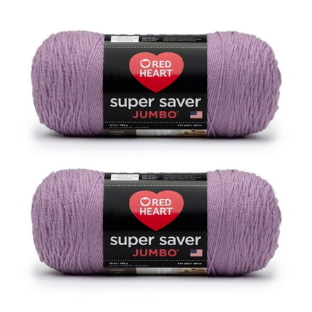 Red Heart Super Saver Jumbo Orchid Yarn - 2 Pack of 396g/14oz - Acrylic - 4 Medium (Worsted) - 744 Yards - Knitting/Crochet