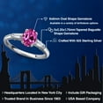 thumbnail image 2 of Gem Stone King 925 Sterling Silver Pink Created Sapphire and Lab Grown Diamond Engagement Ring for Women | 1.95 Cttw | Oval 8X6MM | Gemstone September Birthstone | Size 8, 2 of 6
