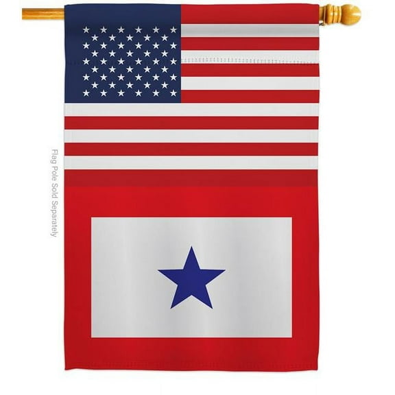 Americana Home & Garden H140743-BO 28 x 40 in. US Blue Star House Flag with Armed Forces Service Double-Sided Decorative Vertical Flags Decoration Banner Garden Yard Gift