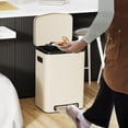 thumbnail image 5 of LoLado 13 Gallon 50L Kitchen Foot Pedal Operated Soft Close Trash Can - Stainless Steel Rectangular Bustbin with 30 Garbage Bags - White, 5 of 16