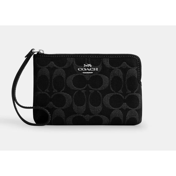 Coach Women's Small Corner Zip Wristlet in Signature Denim – Stylish and Sustainable