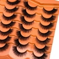 thumbnail image 5 of Mink Lashes Fluffy 20mm 25 mm Big Long EyeLashes D Curl 3D Dramatic Thick 8D Volume Faux Mink Eyelashes Full Strip False Super Soft Lahses Pack YH203, 5 of 18