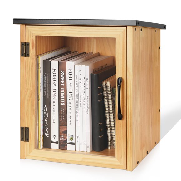 Caja de libros para exterior Exttlliy, gabinete de almacenamiento de madera 33 x 28 x 41 cm
