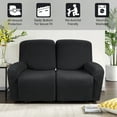 thumbnail image 4 of Loveseat Reclining Slipcover Solid Couch Covers Furniture Sofa Protector Black, 4 of 9