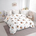 thumbnail image 2 of Feelyou Cute Reading Ghost Full Size Bedding Sets, Kawaii Skull Print Full Size Bed in a Bag, Halloween Reversible, 7 Pieces, 2 of 7