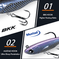 thumbnail image 5 of TRUSCEND Duramax Soft Fishing Lures with BKK Hooks, Easy Catch Curly & T-Tail for Trembly Sinking & Vibrating Swim, UV or Glow Effect for All Conditions, Pre-rigged Swimbait for Bass Trout Crappie, 5 of 9