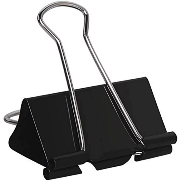 IEMIEBSHA Extra Large Binder Clips 2 Inch Jumbo Binder Clips 24 Pack Big Metal Paper Clamps Black (2 Inch)